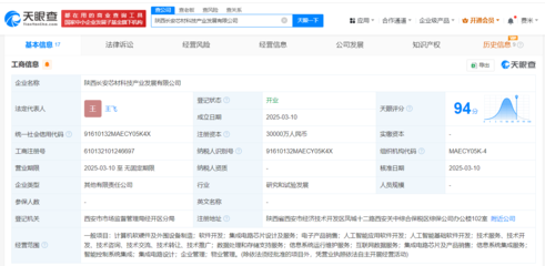 陜西長安芯材科技產業發展公司成立，注冊資本3億元聚焦計算機軟硬件